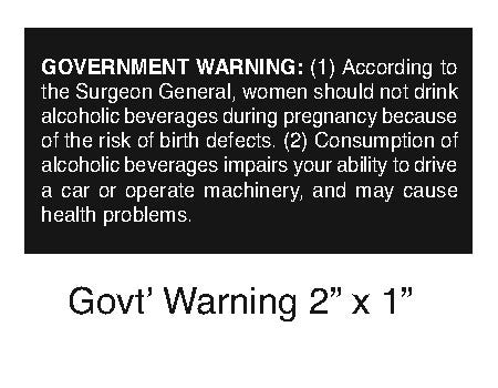Government Warning / Cleaning Labels